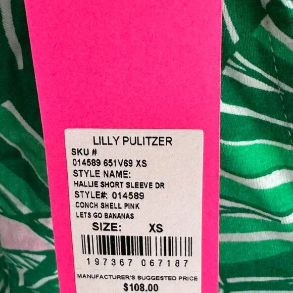 NWT Lilly Pulitzer Hallie Short Sleeve Dress - Conch Shell Pink - Picture 6 of 7